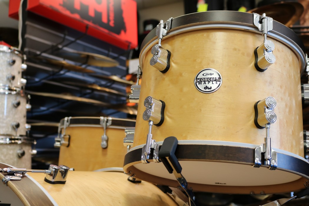 PDP Concept Maple Classic Shell Pack in Matte Natural Finish with Walnut  Stain Hoops