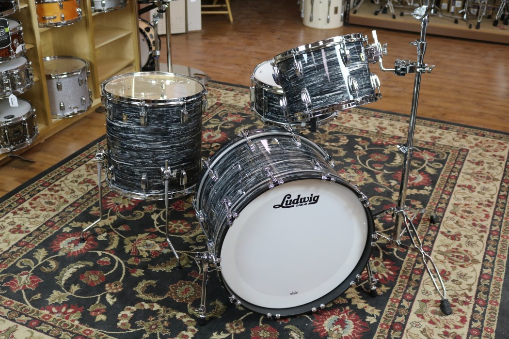 Ludwig Classic Maple Shell Kit in Vintage Black Oyster FAB 14x22, 9x12 ...