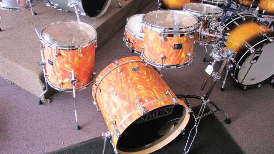 Spaun Drum Company 5 pc Custom Maple Shell Pack in Orange Marmalade