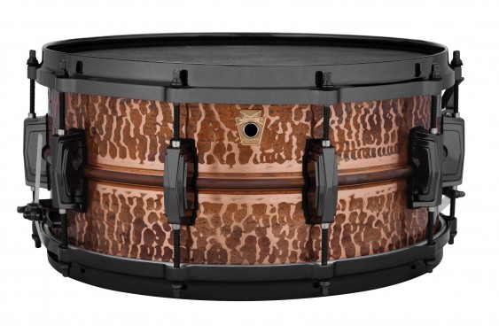 Ludwig 14x6.5 Raw Copperphonic Hammered Snare Drum with Black Nickel Hardware