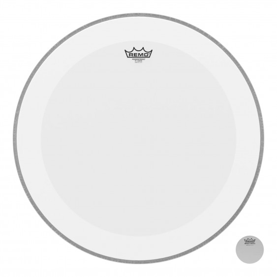 REMO Bass, POWERSTROKE® 4, EBONY®, 24'' Diameter, With FALAM® Patch
