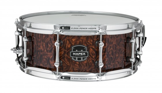 Mapex Armory 14"x5.5"Dillinger Snare Drum Walnut Stain over Figured Wood
