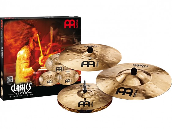Meinl Classics Custom Extreme Metal Matched Cymbal Set: 14" Extreme Metal Hihat, 18" Extreme Metal Crash, 20" Extreme Metal Ride Cymbal