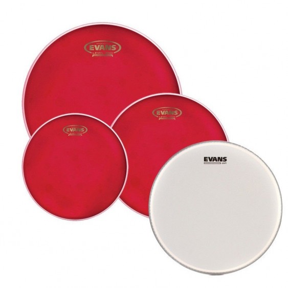 Evans Hydraulic Red Fusion Pack (10", 12", 16") with 14" UV1 Coated Snare Batter Drum Heads