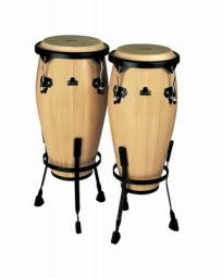 Meinl NINO Wood Congas 8" & 9" Set, Incl. Basket Stands Natural