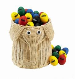 Meinl NINO Plastic Egg Shaker Assortment of 80 Pieces with Basket