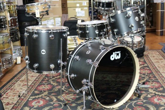 DW Collectors Series Factory B- Stock Pure Maple Shell Pack in Ebony Stain 13x9, 16x16, 22x14