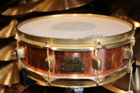 USED - Pearl MS1440 Marvin "Smitty" Smith Signature Snare Drum w/ Gold Hardware - 4" x 14" Copper