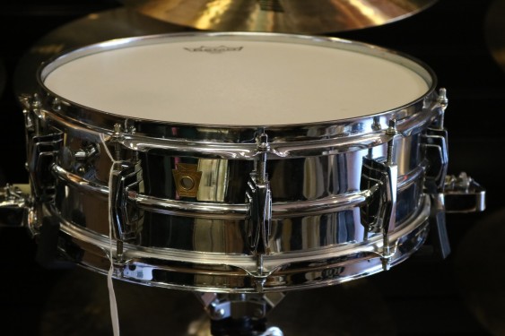 Used Vintage Ludwig 5X14 Super Sensitive, Chrome over Brass, No Serial #, w/case