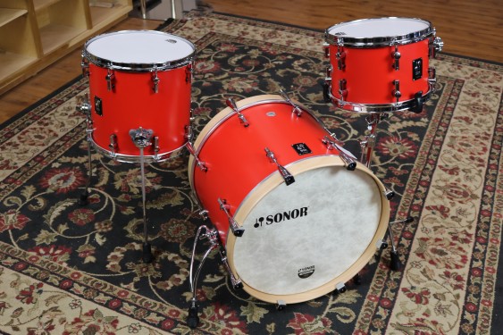 Sonor SQ1 Birch Drumset 12X8,14X13,20X16 in Hot Rod Red Finish SQ1-320-NM-HRR