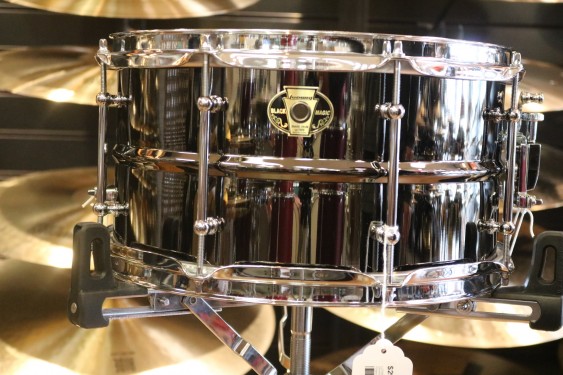 Ludwig 7X13 Black Magic Snare Drum w/ triple flanged hoops and chrome hardware