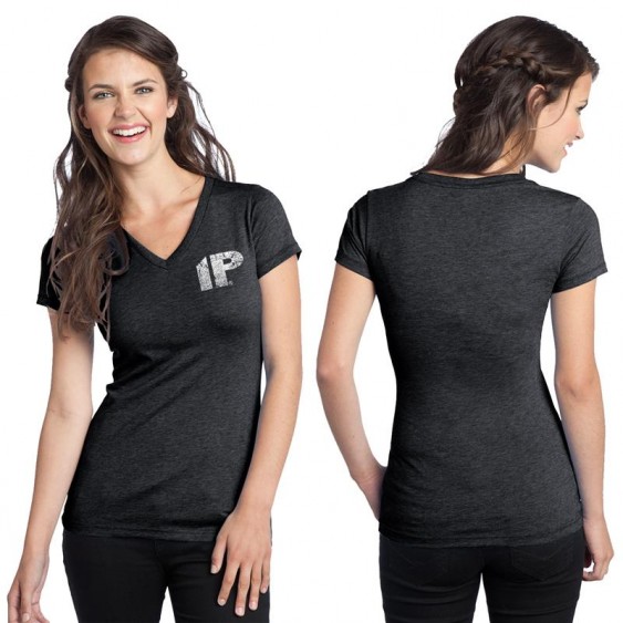 Innovative Percussion JR's Women's Tri-Blend V-neck Tee - S - Charcoal/Heather