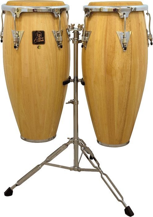 Latin Percussion Aspire Natural Wood 10" & 11" Conga Set w/ Double Stand
