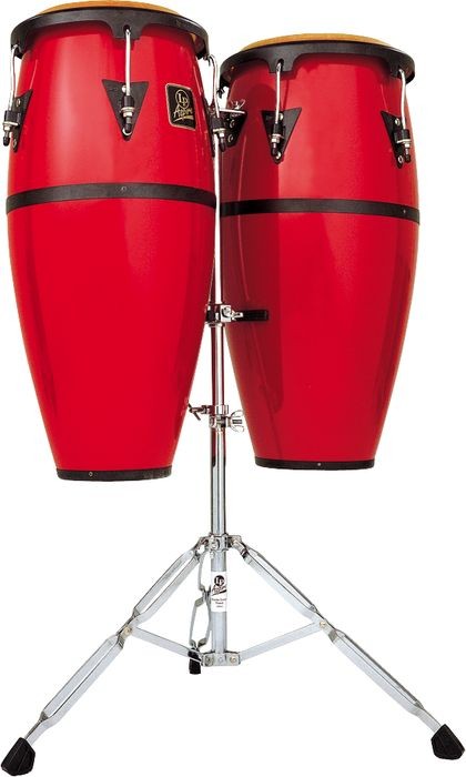 Latin Percussion Aspire Red 10" & 11" Conga Set w/ Double Stand