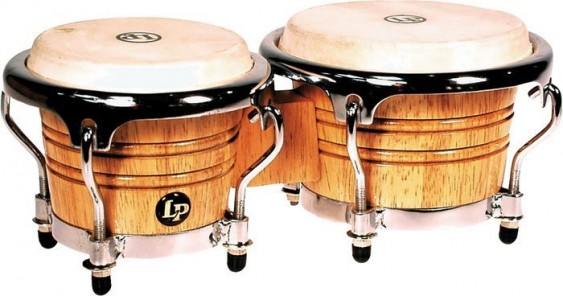 Latin Percussion Music Collection Natural Wood Mini Tunable Bongos