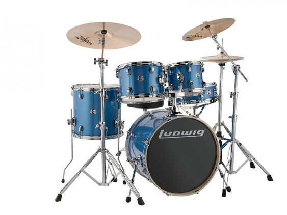 Ludwig Element Evolution Drum Set With Hardware & Zildjian I Series Cymbals - 20" Bass Drum Configuration In Blue Sparkle