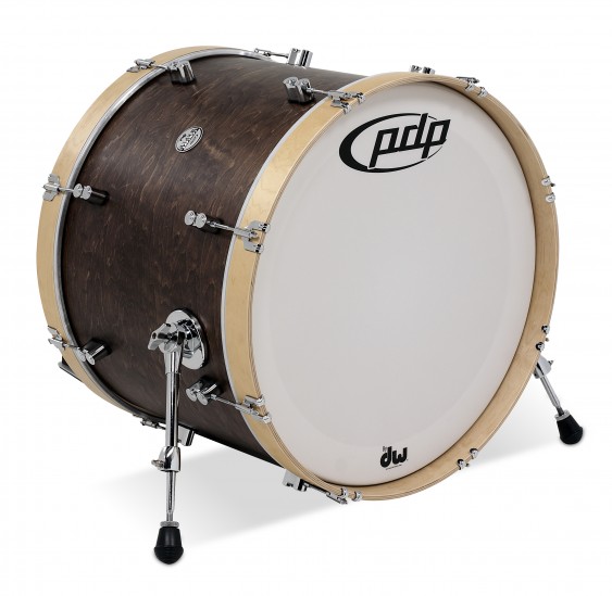 PDP Concept Classic Maple Bass Drum, 16x22, Walnut Stain w/Natural Hoops and Chrome Hardware
