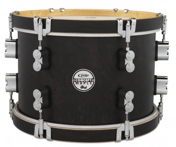 PDP Concept Classic Maple Suspended Tom, 8x12, Ebony Stain w/Ebony Stain Hoops and Chrome Hardware