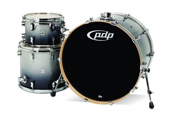 PDP Concept Series 3-Piece Maple Shell Pack, Silver to Black Fade w/Chrome Hardware; 9x12, 14x16, 18x24