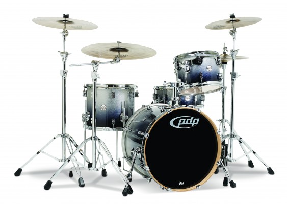 PDP Concept Series 4-Piece Maple Shell Pack, Silver to Black Fade w/Chrome Hardware; 9x12, 12x14, 16x20, 5.5x14