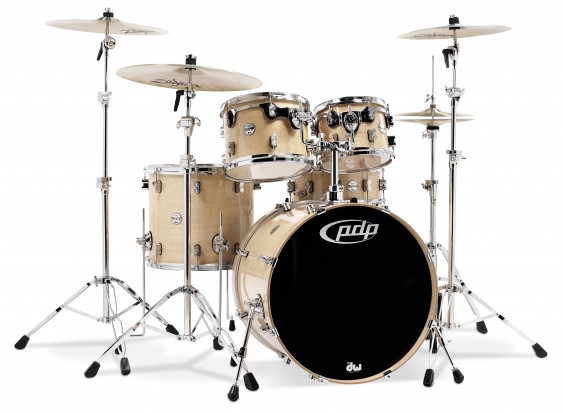 PDP Concept Series 5-Piece Maple Shell Pack, Natural Lacquer w/Chrome Hardware; 8x10, 9x12, 14x16, 18x22, 5.5x14
