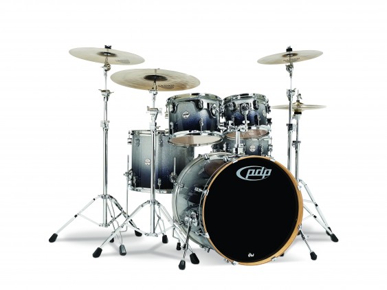 PDP Concept Series 5-Piece Maple Shell Pack, Silver to Black Fade w/Chrome Hardware; 8x10, 9x12, 14x16, 18x22, 5.5x14