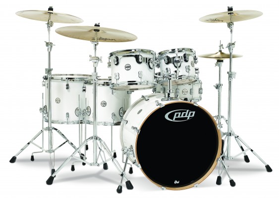 PDP Concept Series 6-Piece Maple Shell Pack, Pearlescent White w/Chrome Hardware; 8x10, 9x12, 12x14, 14x16, 5.5x14, 18x22