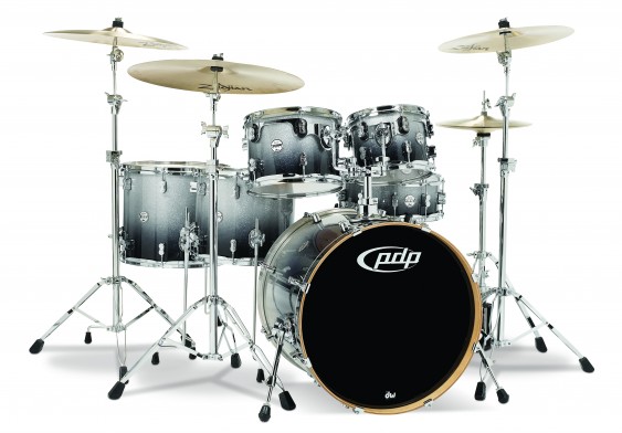 PDP Concept Series 6-Piece Maple Shell Pack, Silver to Black Fade w/Chrome Hardware; 8x10, 9x12, 12x14, 14x16, 5.5x14, 18x22