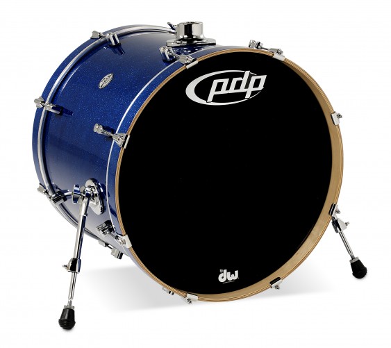 PDP Concept Series Maple Bass Drum, 18x22, Blue Sparkle w/Chrome Hardware