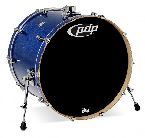 PDP Concept Series Maple Bass Drum, 18x24, Blue Sparkle w/Chrome Hardware