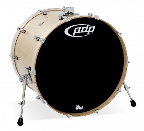 PDP Concept Series Maple Bass Drum, 18x24, Natural Lacquer w/Chrome Hardware