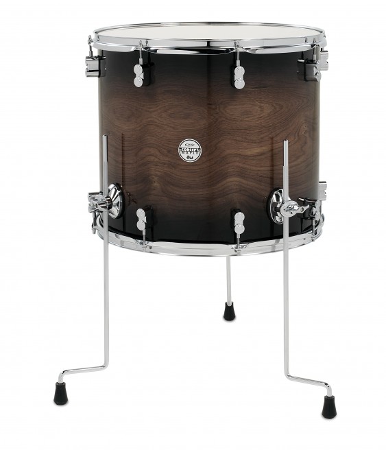 PDP Concept Series Maple Exotic Floor Tom, 14x16, Walnut to Charcoal Burst w/Chrome Hardware