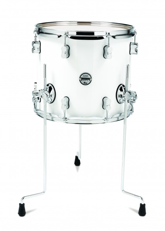 PDP Concept Series Maple Floor Tom, 12x14, Pearlescent White w/Chrome Hardware