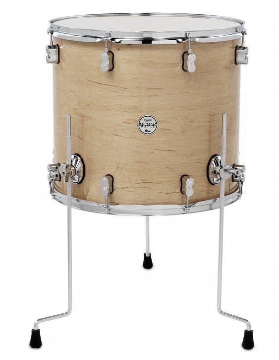 PDP Concept Series Maple Floor Tom, 16x18, Natural Lacquer w/Chrome Hardware