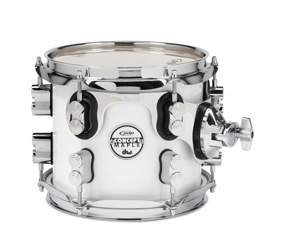 PDP Concept Series Maple Suspended Tom, 7x8, Pearlescent White w/Chrome Hardware
