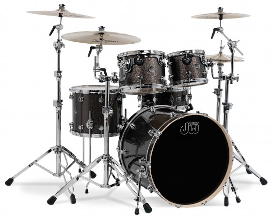 DW Drum Workshop Performance Series 10" 12" 14" 22" with 5.5x14" Snare Shell Pack - Pewter Sparkle