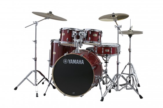 Yamaha SBP0F56W 5-Piece Stage Custom Birch Drum Set with Hardware - Cranberry Red