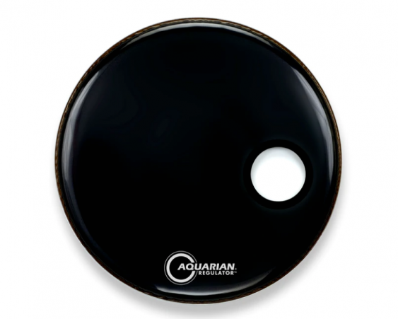 Aquarian 28'' Regulator w/ 4 3/4'' Offset Hole Black Bass Drumhead