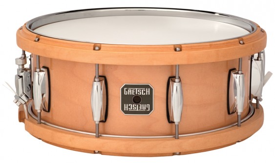 Gretsch 5.5X14 Maple Contoured Wood/Metal Batter Hoop Snare Drum