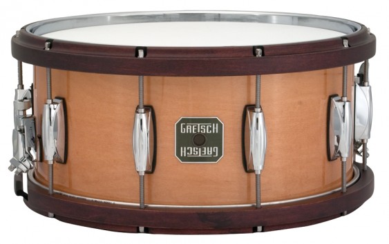 Gretsch 6.5X14 Maple Snare Drum With Satin Walnut Hoops 