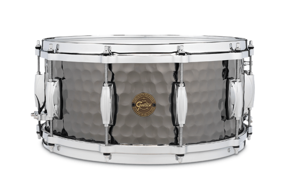 Gretsch "Full Range" 6.5x14 Hammered Black Steel Snare Drum