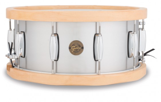 Gretsch 6.5X14 Aluminum With Wood Hoop Snare Drum
