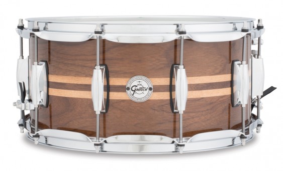 Gretsch 6.5X14 Walnut with Maple Inlay Snare Drum