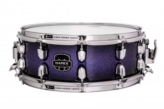 Mapex Saturn MH 14" x 6.5" Snare Red & Blue Hybrid Sparkle