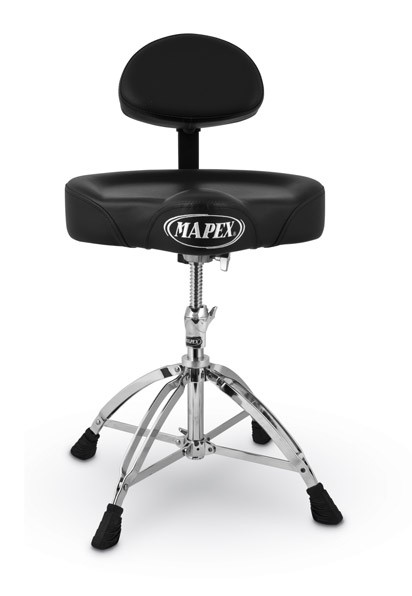 Mapex Saddle Top Drum Throne with Back Rest and with 4 Legs Double Braced