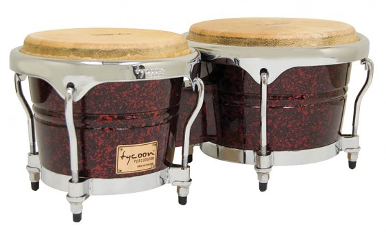 Tycoon Percussion 7 & 8 1/2 Concerto Series Bongos - Red Pearl Finish