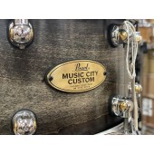 Pearl Music City Custom Single Ply Rock Maple 6.5X14 Snare Drum, Ebony Burst Satin