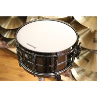 Ludwig 6.5X14 Universal Brass Snare Drum with Black Die Cast Hoops
