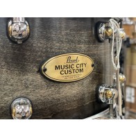 Pearl Music City Custom Single Ply Rock Maple 6.5X14 Snare Drum, Ebony Burst Satin