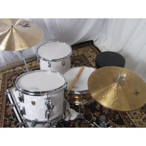 Ludwig Classic Maple 22x14, 13x9, 16x16 Drum Set in White Marine Pearl